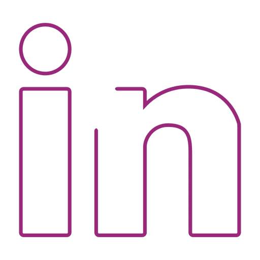 Purple Linkedin Line Icon
