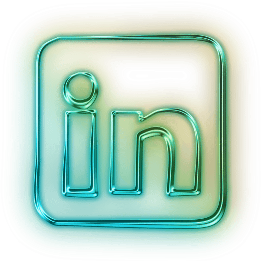 Glowing Green Neon Icon Social Media Logos Linkedin Logo