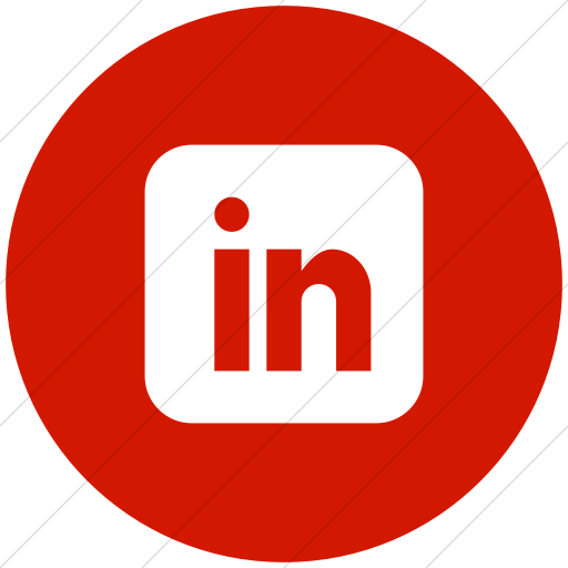 Flat Circle White On Red Social Media Linkedn