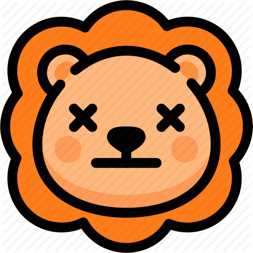 Dead, Emoji, Emotion, Expression, Face, Feeling, Lion Icon