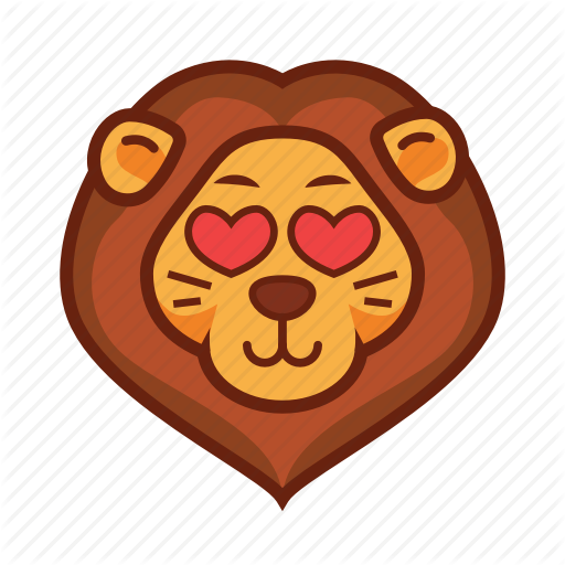 Emoticon, Heart, Lion, Love Icon