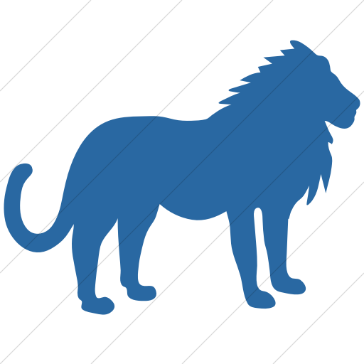 Simple Blue Animals Lion Icon