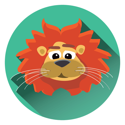 Lion Cartoon Circle Icon