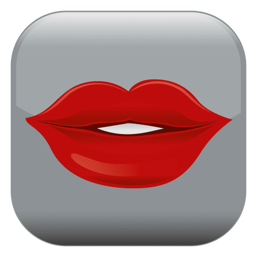 Red Lips Square Icon