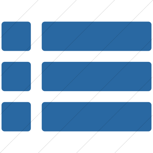 Simple Blue Layouts Rounded Short List View Icon