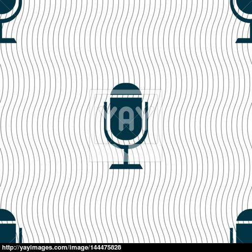 Microphone Icon Speaker Symbol Live Music Sign Seamless Pattern