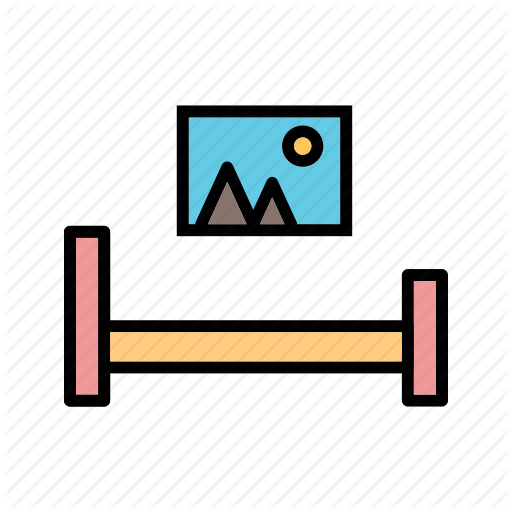 Bed, Living Room, Room Icon