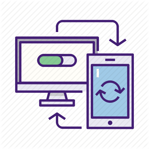 Computer, Loading Bar, Smartphone, Synchronization, Synchronize Icon