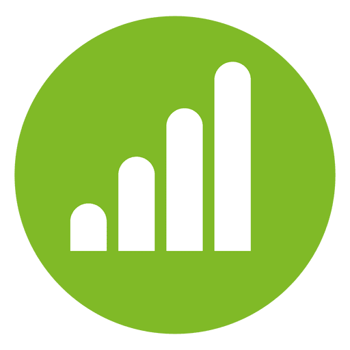 Growing Bars Circle Icon