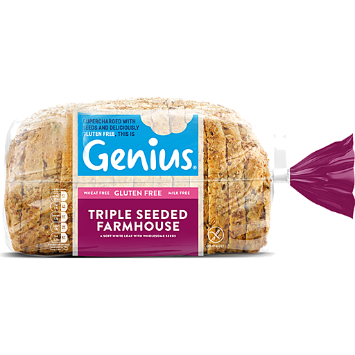 Genius Bread Triple Seeded Sandwich Loaf Sliced Gluten Free
