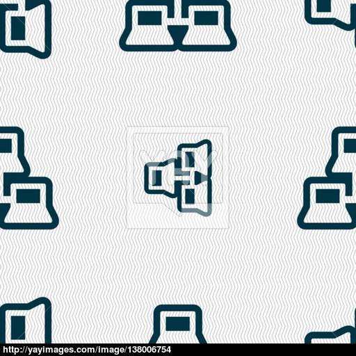 Local Area Network Icon Sign Seamless Pattern With Geometric