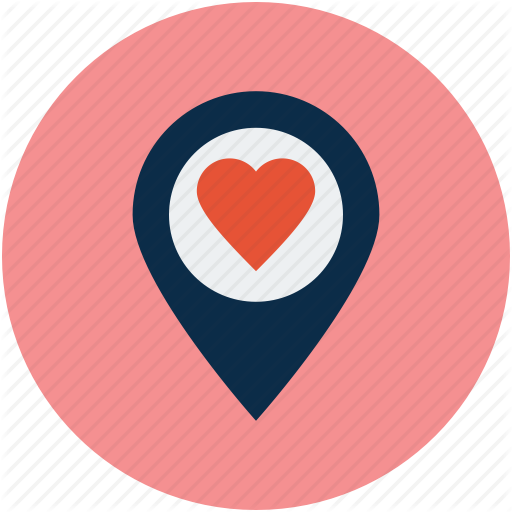 Heart Location, Like Location, Love Location Icon