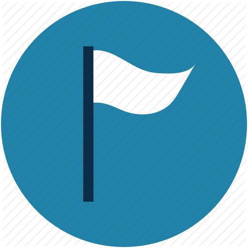 Location, Rally Point, Waypoint, White Flag Icon