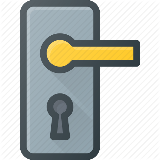 Door, Handle, Hole, Key, Lock Icon
