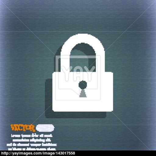 Lock Sign Icon Locker Symbol On The Blue Green Abstract