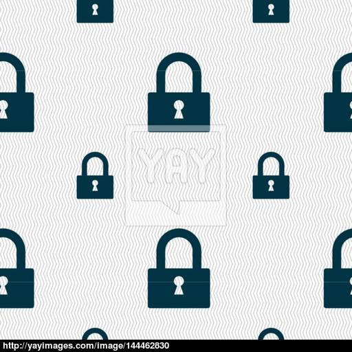Lock Sign Icon Locker Symbol Seamless Pattern With Geometric