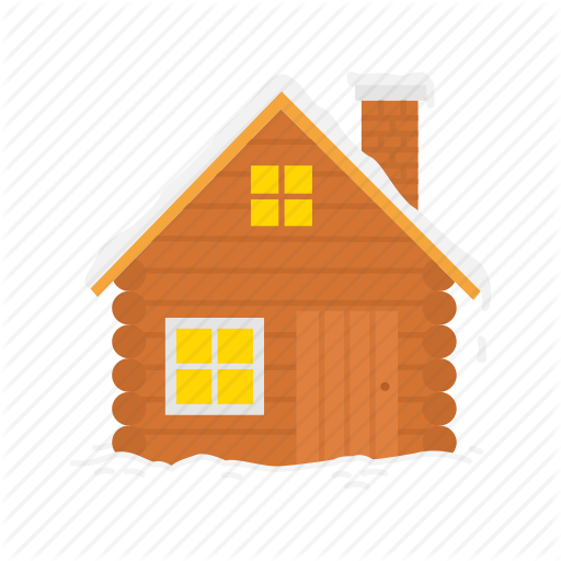 Chimney, House, Log Cabin, Log Home, Winter Icon