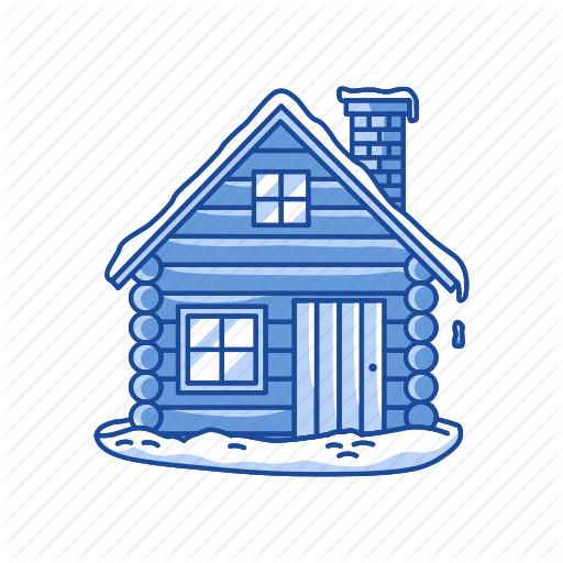 Christmas, House, Log Cabin, Winter Icon