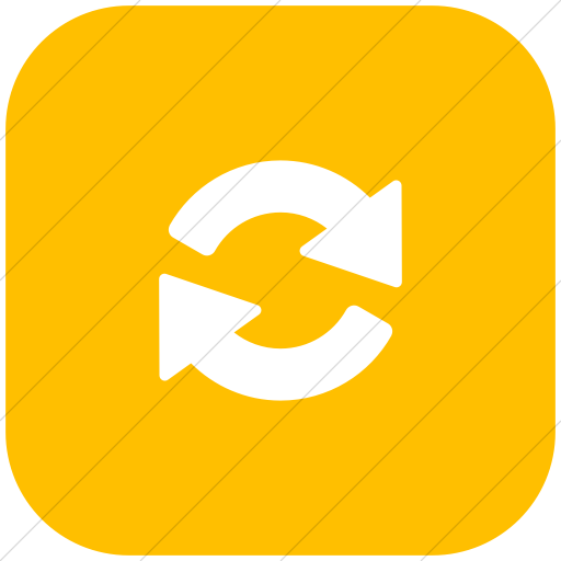 Flat Rounded Square White On Yellow Foundation Loop Icon