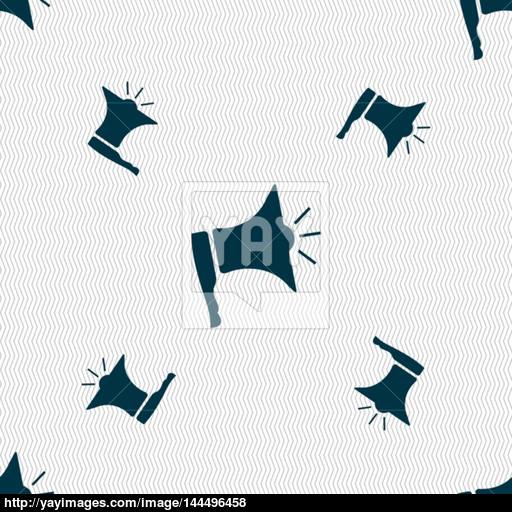 Megaphone Soon Icon Loudspeaker Symbol Seamless Pattern