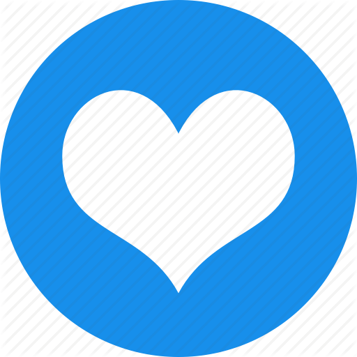 Blue, Circle, Dating, Favorite, Heart, Like, Love Icon