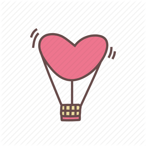 Air, Balloon, Heart, Hot, Love Icon