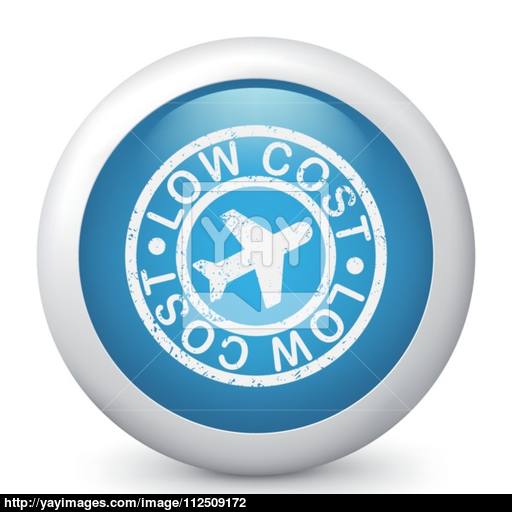 Low Cost Airline Stylized Grunge Icon Vector