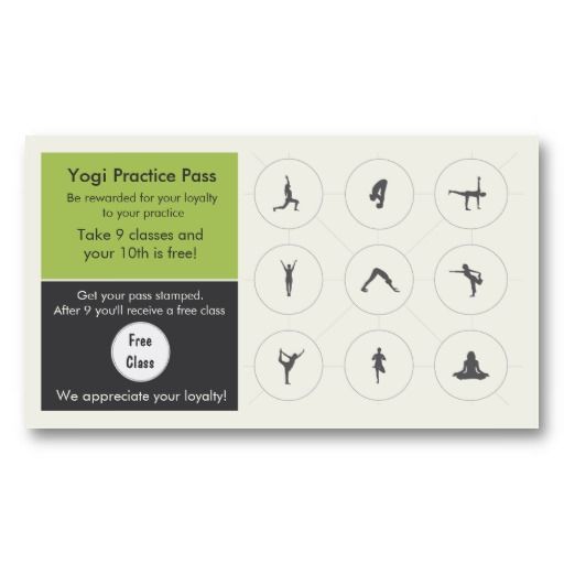 Yoga Class Business Card Loyalty Card Customer