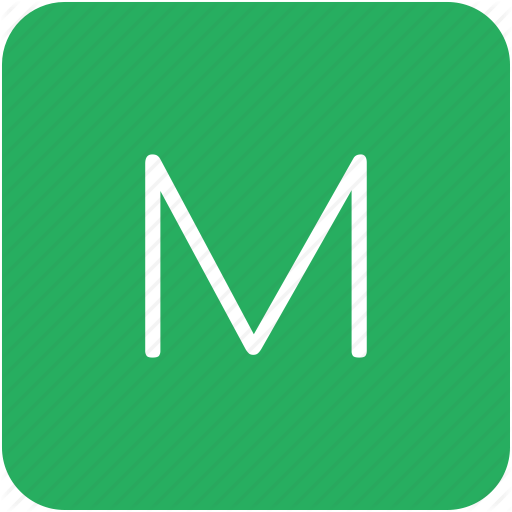 Green, Key, Keyboard, Letter, M Icon