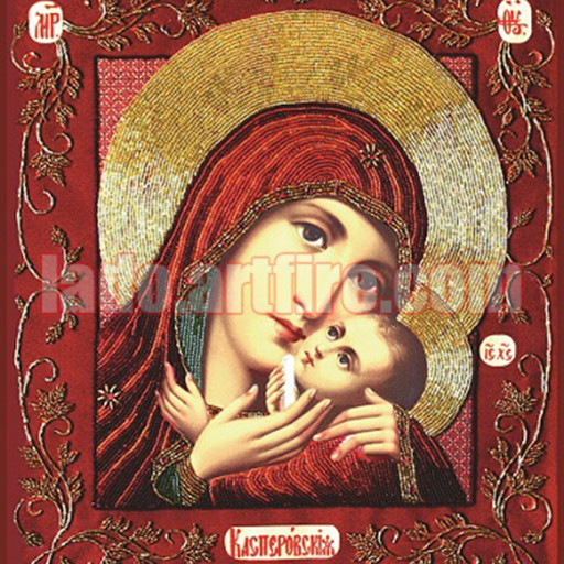 Our Lady Kasperovska Beaded Embroidery Diy Kit Orthodox Icon