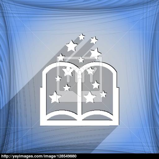 Magic Book Icon Symbol Flat Modern Web Design With Long Shadow