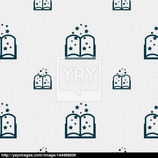 Magic Book Sign Icon Open Book Symbol Seamless Pattern