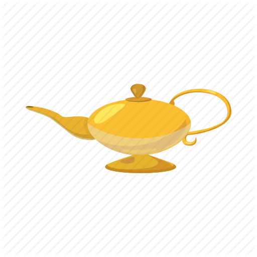 Aladdin, Cartoon, East, Genie, Gold, L Magic Icon