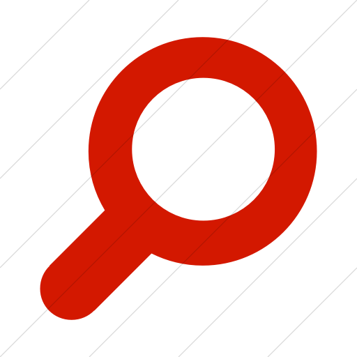 Simple Red Foundation Magnifying Glass Icon