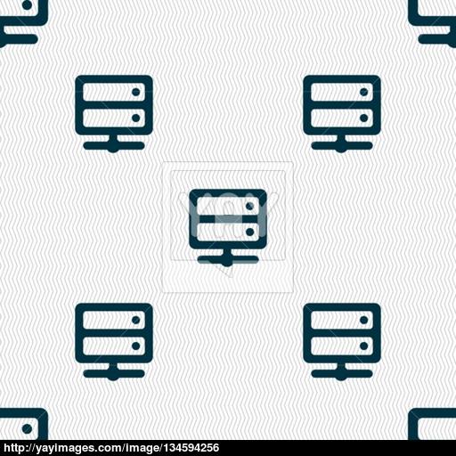 Server Icon Sign Seamless Pattern With Geometric Texture Vector