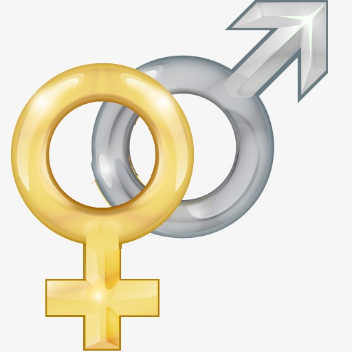 Male Female Icon, Male, Female, Golden Png And For Free