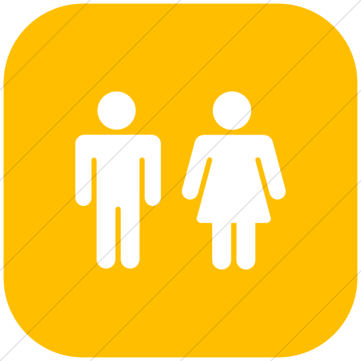 Flat Rounded Square White On Yellow Foundation Male