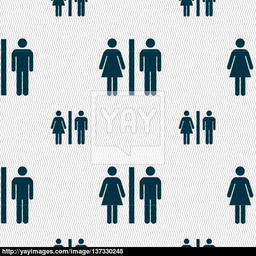 Silhouette Of A Man And A Woman Icon Sign Seamless Pattern