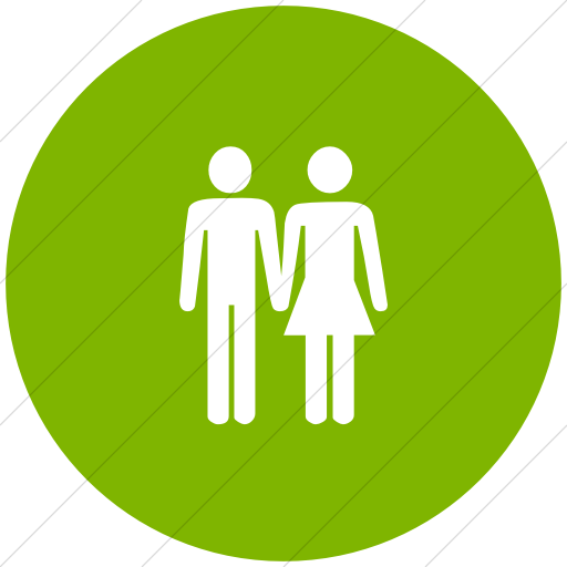 Flat Circle White On Green Classica Man And Woman