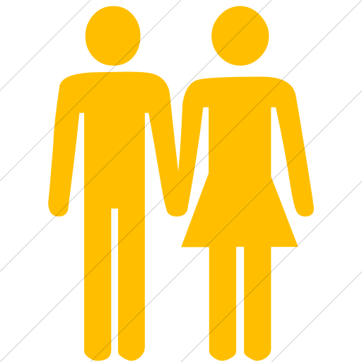 Simple Yellow Classica Man And Woman Holding Hands Icon