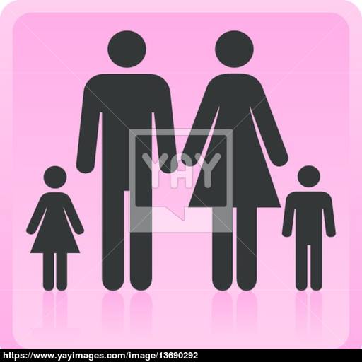 Vector Man Woman Icon With Children Vector