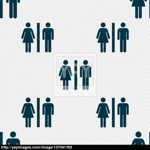 Silhouette Of A Man And A Woman Icon Sign Seamless Pattern