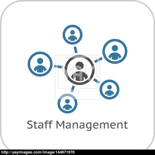 Staff Management Icon Business Concept Flat Design Vector