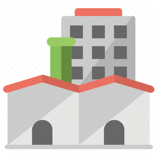 Factory, Industrial Area, Industry, Manufacturing Plant, Refinery Icon