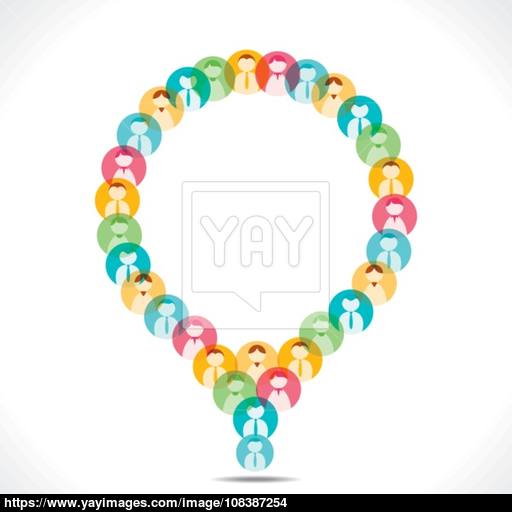 Colorful People Icon Design Message Bubble Vector