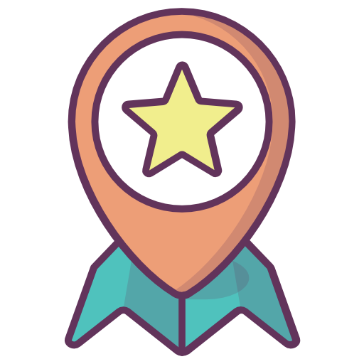 Location, Fav, Favourite, Star, Point, Pointer, Map Icon Free