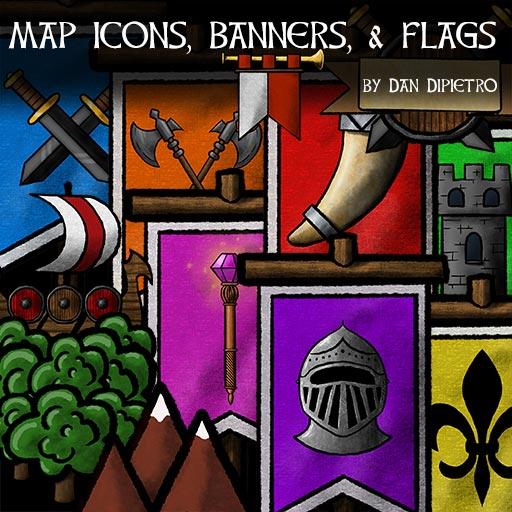 Map Icons, Banners, Flags Marketplace Digital Goods