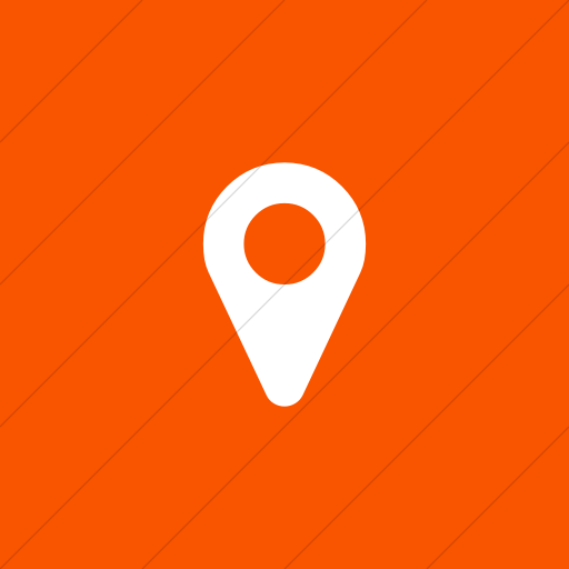 Flat Square White On Orange Bootstrap Font Awesome Map