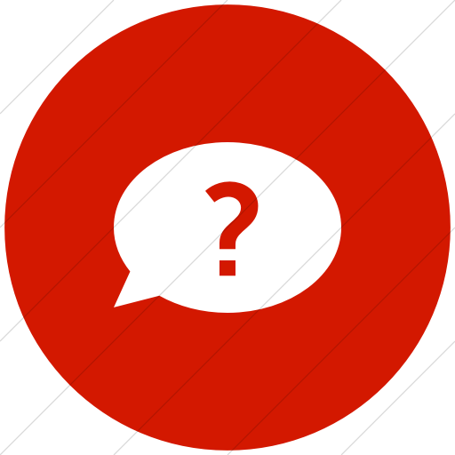 Flat Circle White On Red Raphael Bubble Question Mark Icon