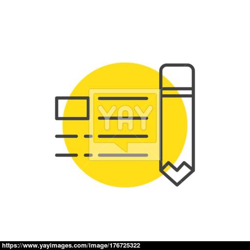 Write Advertisement, Marketing Icons Yellow Mark Vector
